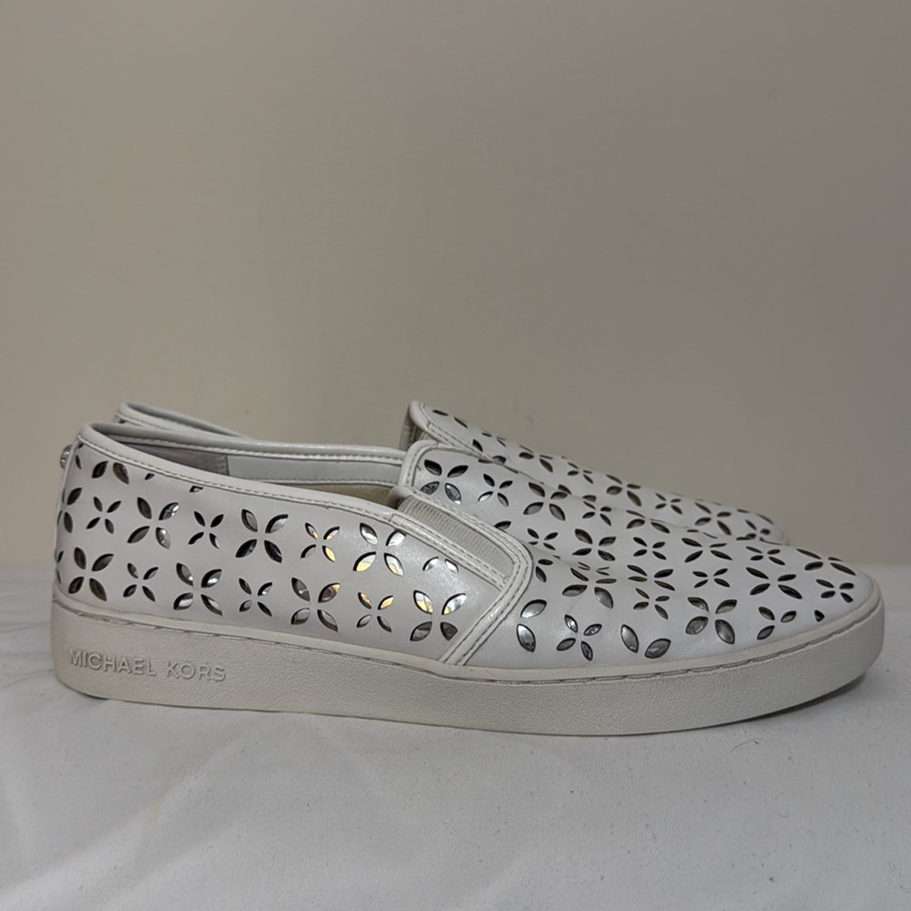 Michael Kors “Keaton” leather cutout slip on sneaker in size 11 - Picture 7 of 9